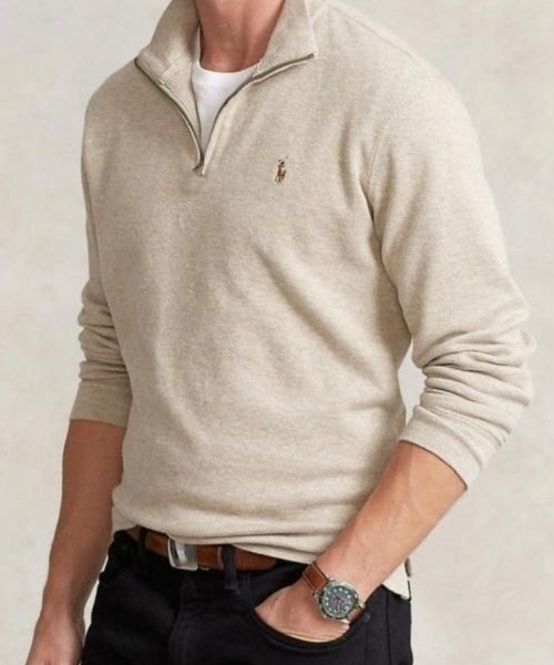 [폴로] 반집업 니트 남녀공용_블랙 S